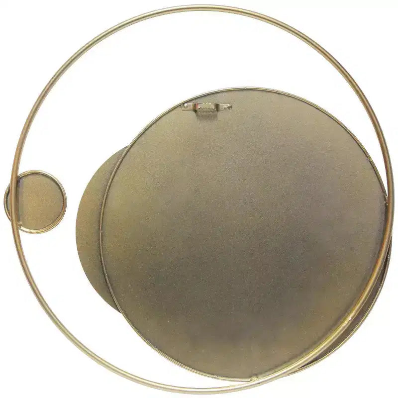 19,5" Specchio da Parete Fasi Lunari Oro - : Rotondo Moderno Nessun Assemblaggio, Cornice Metallica, Montaggio a Parete