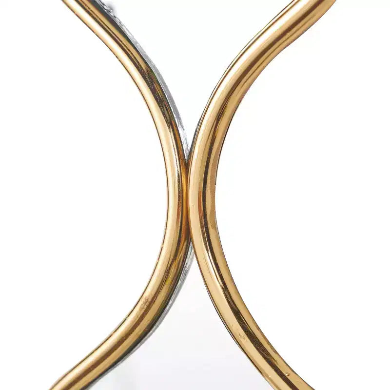 Specchio da parete stretto 129,5x15 cm con catena a 6 strati e motivo a gocce, colore oro -