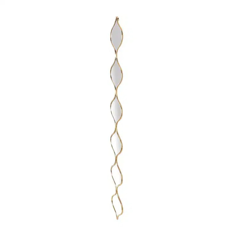 Specchio da parete stretto 129,5x15 cm con catena a 6 strati e motivo a gocce, colore oro -