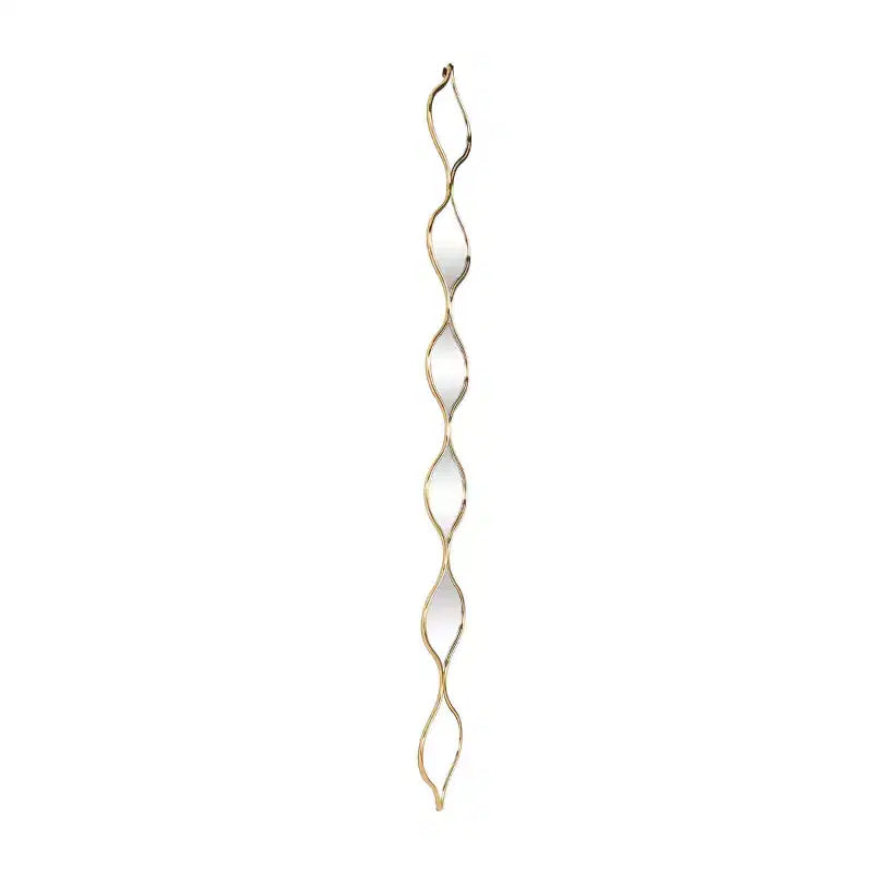 Specchio da parete stretto 129,5x15 cm con catena a 6 strati e motivo a gocce, colore oro -