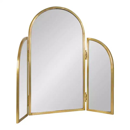 28"x28" Amoli Tripod Arch Mirror Gold - Kate & Laurel All Things Decor: Modern Style, Wall Mounted, No Assembly Required