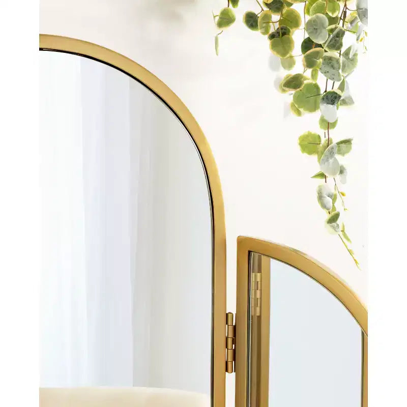 Specchio ad arco Amoli treppiede oro 28"x28" - : Stile moderno, Montaggio a parete, Nessun assemblaggio richiesto