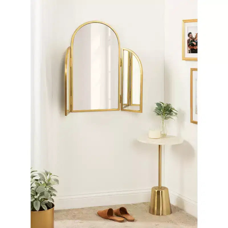 Specchio ad arco Amoli treppiede oro 28"x28" - : Stile moderno, Montaggio a parete, Nessun assemblaggio richiesto