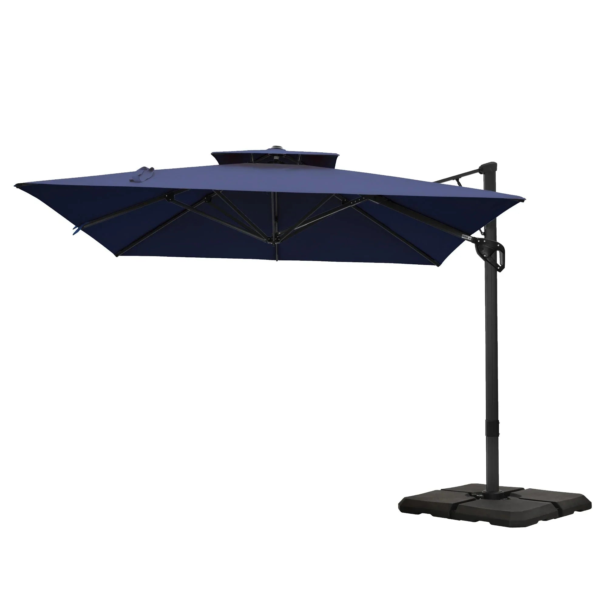 MAISON ARTS Sombrilla Cantilever Hidráulica Automática de 3.65 m, Poste de Aluminio con Rotación de 360 Grados