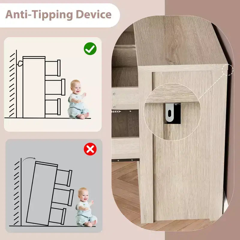 Cassettiera a 9 cassetti larga in legno moderna - Grande cassettiera per camera da letto, soggiorno e ingresso