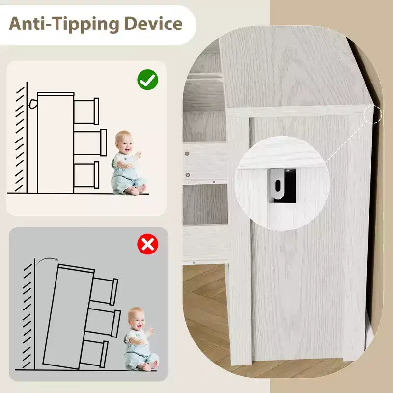 Cassettiera a 9 cassetti larga in legno moderna - Grande cassettiera per camera da letto, soggiorno e ingresso