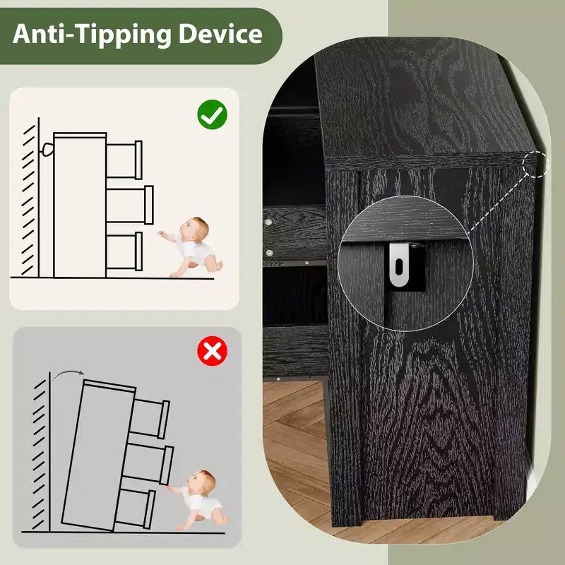Cassettiera a 9 cassetti larga in legno moderna - Grande cassettiera per camera da letto, soggiorno e ingresso