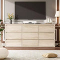 Cassettiera a 9 cassetti larga in legno moderna - Grande cassettiera per camera da letto, soggiorno e ingresso