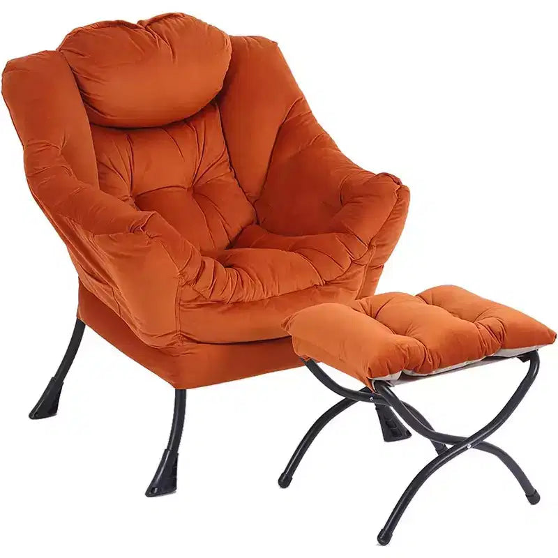 Poltrona Relax Summit Adventure con Pouf, Poltrona Moderna da Salotto Imbottita con Braccioli e Tasca Laterale, Grigio Scuro