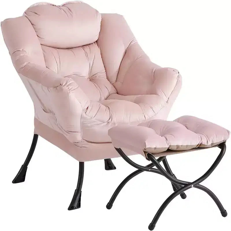 Poltrona Relax Summit Adventure con Pouf, Poltrona Moderna da Salotto Imbottita con Braccioli e Tasca Laterale, Grigio Scuro