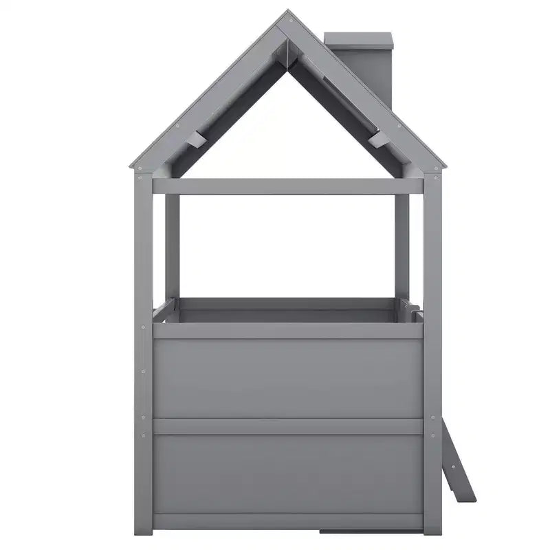 Luxystar Letto a Capanna Moderno in Legno con 4 Cassetti e Mensola