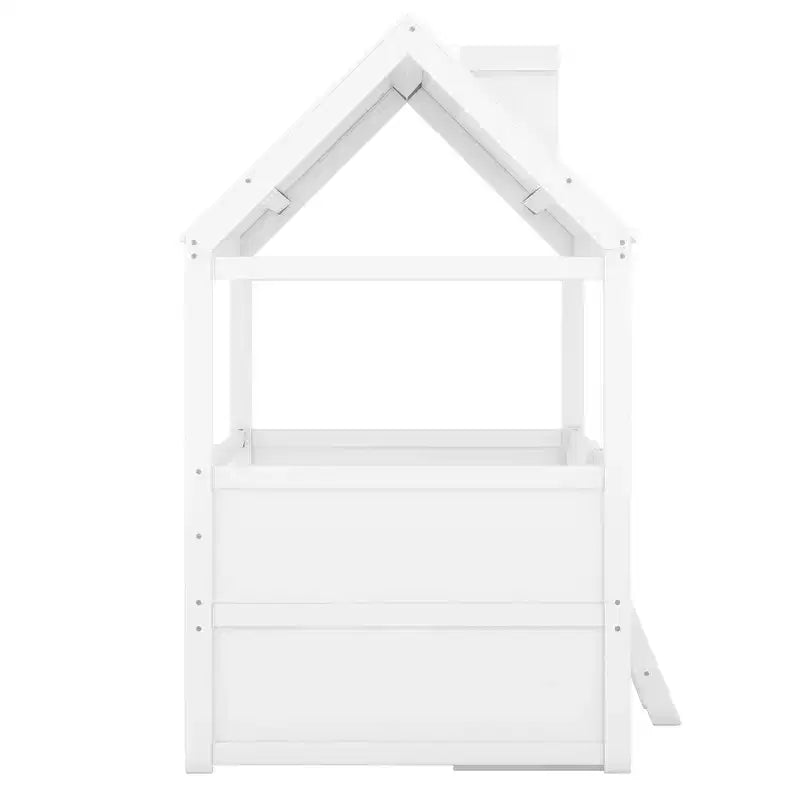 Luxystar Letto a Capanna Moderno in Legno con 4 Cassetti e Mensola