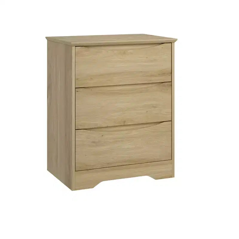 Comò Alto in Legno a 3 Cassetti, Cassettiera Moderna con Contenitori Profondi e Piano Ampio, Armadio Contenitore Lungo per Camera da Letto, Soggiorno, Corridoio e Stanza dei Bambini