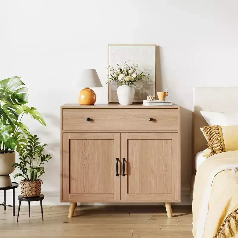 Libreria in Legno Autoportante con Armadietto, Ante e Cassetti, 184 cm, Espositore per Libri per Soggiorno, Camera da Letto, Ufficio, Cucina