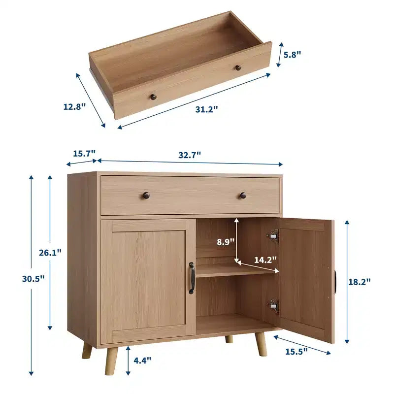 Libreria in Legno Autoportante con Armadietto, Ante e Cassetti, 184 cm, Espositore per Libri per Soggiorno, Camera da Letto, Ufficio, Cucina