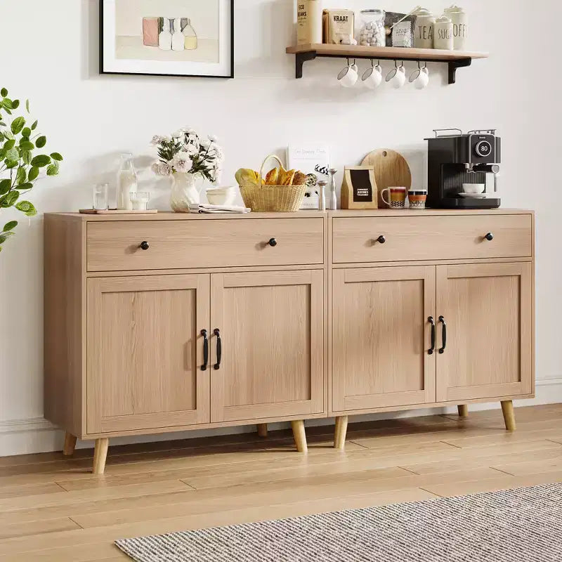 Libreria in Legno Autoportante con Armadietto, Ante e Cassetti, 184 cm, Espositore per Libri per Soggiorno, Camera da Letto, Ufficio, Cucina
