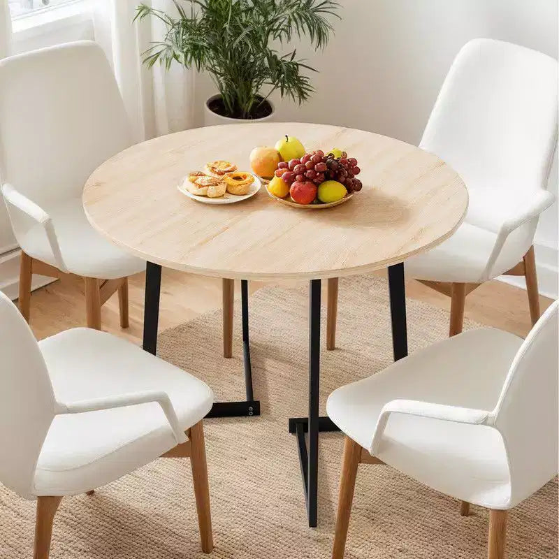 Tavolo da pranzo rotondo moderno Karl Home da 36 pollici con base stabile a gambe incrociate per piccoli spazi e cucina