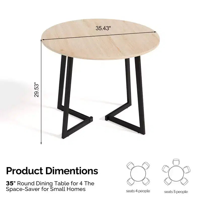 Tavolo da pranzo rotondo moderno Karl Home da 36 pollici con base stabile a gambe incrociate per piccoli spazi e cucina