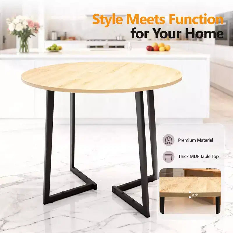 Tavolo da pranzo rotondo moderno Karl Home da 36 pollici con base stabile a gambe incrociate per piccoli spazi e cucina