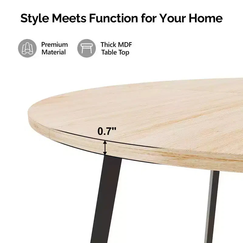 Tavolo da pranzo rotondo moderno Karl Home da 36 pollici con base stabile a gambe incrociate per piccoli spazi e cucina