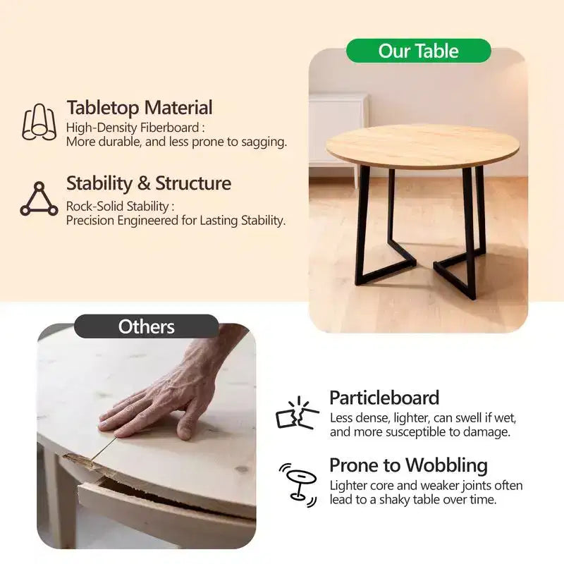 Tavolo da pranzo rotondo moderno Karl Home da 36 pollici con base stabile a gambe incrociate per piccoli spazi e cucina