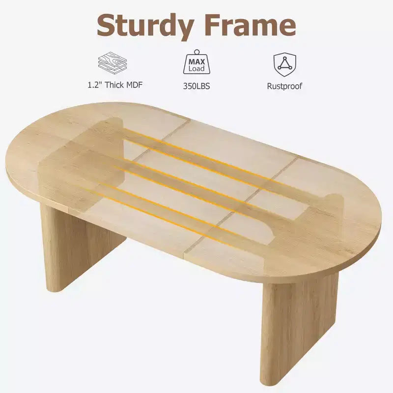 Tavolo da pranzo ovale da 160 cm per 4-6 persone, in stile rustico con doppia base a piedistallo, tavolo da cucina in legno per sala da pranzo e soggiorno, color legno