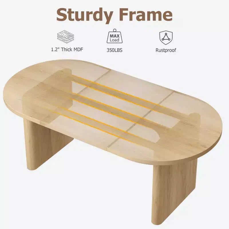 Tavolo da pranzo ovale da 160 cm per 4-6 persone, in stile rustico con doppia base a piedistallo, tavolo da cucina in legno per sala da pranzo e soggiorno, color legno