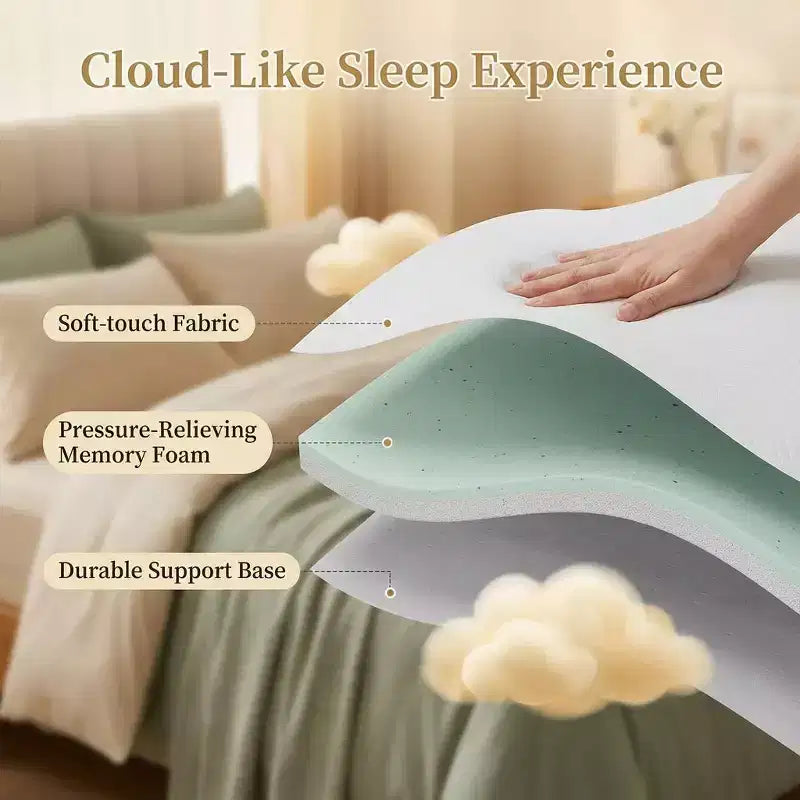Dyonery Topper per materasso divano letto full size da 4 pollici, sostituzione in memory foam gel rinfrescante con fodera lavabile, certificato CertiPUR-US per divano letto