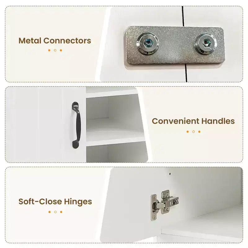 Costway Appendiabiti da Ingresso 3-in-1/6-in-1 con Panca Contenitore, Ripiani Regolabili, Ganci Appendiabiti, Scomparti per Scarpe, Bianco