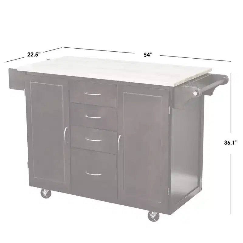 Carrello da cucina Buylateral Cottage Country con ripiano in legno