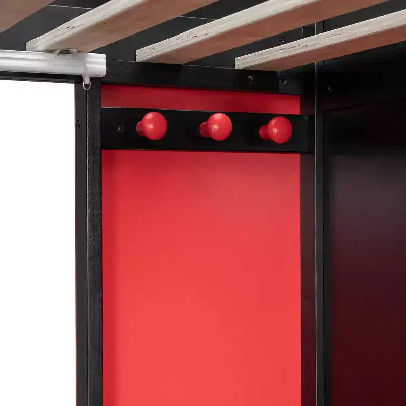 Luxystar Letto a Soppalco Completo con Scrivania Illuminata, Vassoio Tastiera, Ripiani Portaoggetti e Tenda Oscurante