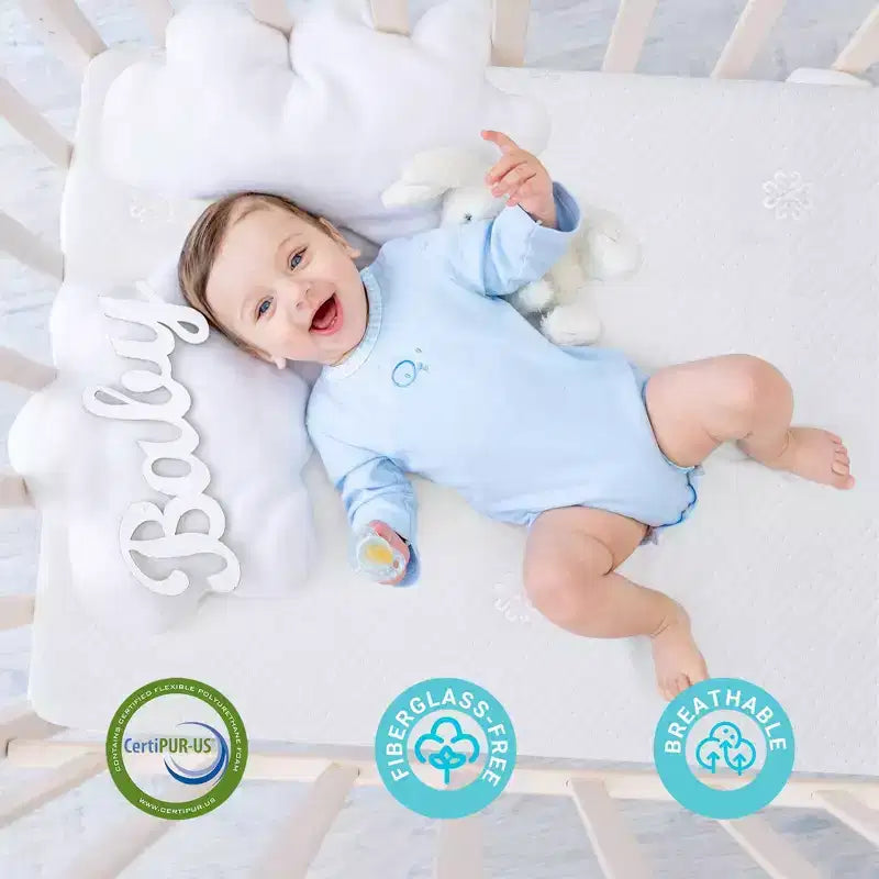 Serweet Materasso 2-in-1 per Culla e Letto per Bambini con Memory Foam Gel Rinfrescante, Copertura Lavabile, Design Traspirante, Delicato sulla Pelle