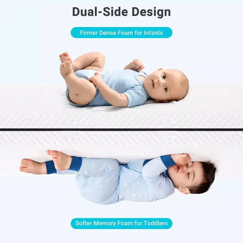 Serweet Materasso 2-in-1 per Culla e Letto per Bambini con Memory Foam Gel Rinfrescante, Copertura Lavabile, Design Traspirante, Delicato sulla Pelle