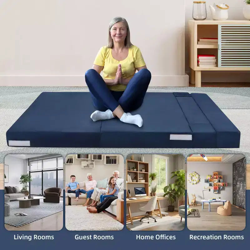 Divano Letto Pieghevole, Divano Letto Pieghevole con Cuscino, Sedia Letto Trasformabile Pieghevole, Materasso per Divano Futon con Schiuma di Memoria e Copertura Lavabile