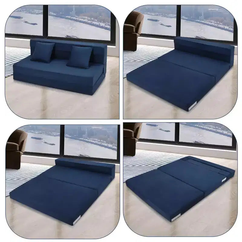 Divano Letto Pieghevole, Divano Letto Pieghevole con Cuscino, Sedia Letto Trasformabile Pieghevole, Materasso per Divano Futon con Schiuma di Memoria e Copertura Lavabile