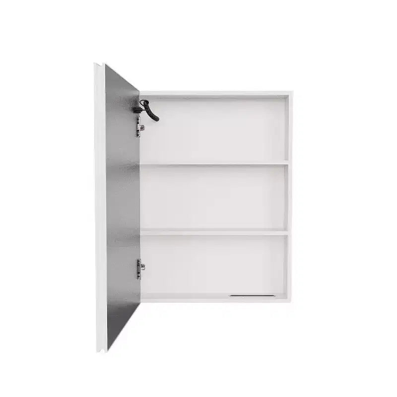 FAMYYT 26 pollici L x 20 pollici A Mobiletto da bagno in alluminio con specchio e luce, anti-appannamento, facile da installare