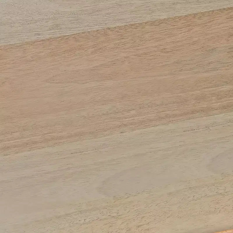 Tavolino da Comodino Royal Hampton Geti da 29 pollici, 2 Cassetti, Ripiano Aperto, Legno di Mango Bianco Rovere Naturale Lavorato a Mano