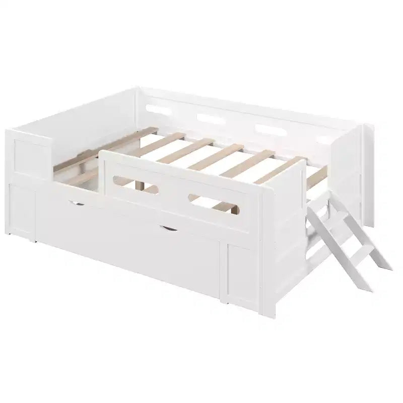 GDFStudio Letto a piattaforma Martin in legno con sponde e cassetti
