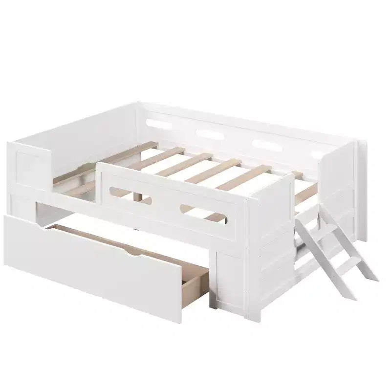 GDFStudio Letto a piattaforma Martin in legno con sponde e cassetti