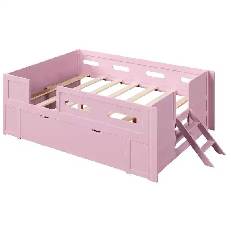 GDFStudio Letto a piattaforma Martin in legno con sponde e cassetti