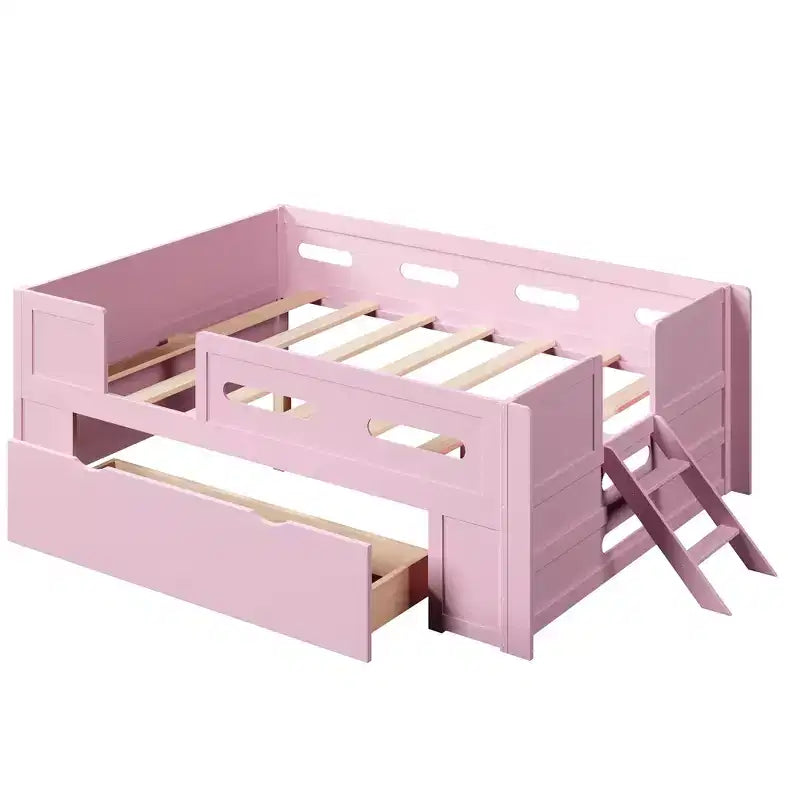 GDFStudio Letto a piattaforma Martin in legno con sponde e cassetti