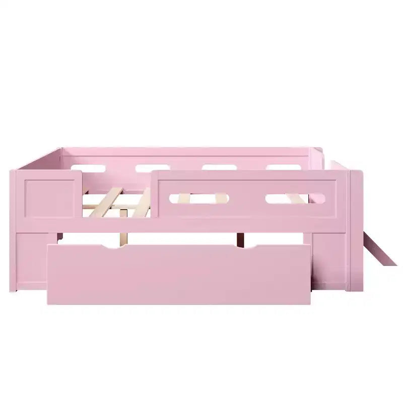 GDFStudio Letto a piattaforma Martin in legno con sponde e cassetti