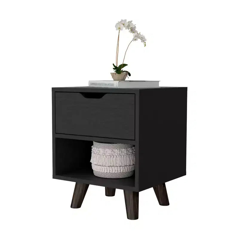 Carthage Comodino a 1 cassetto elegante e funzionale per camera da letto o salotto
