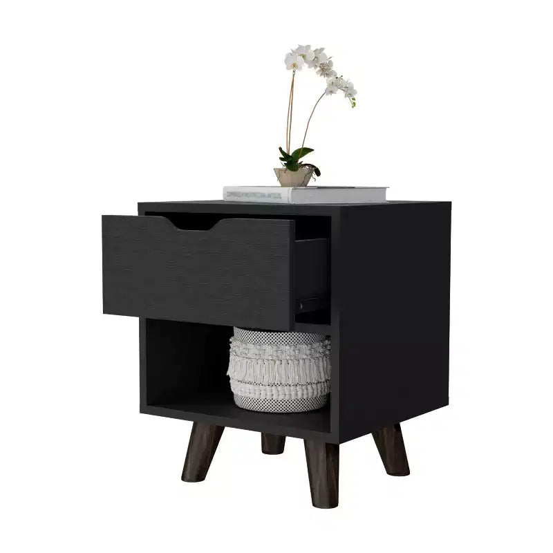 Carthage Comodino a 1 cassetto elegante e funzionale per camera da letto o salotto