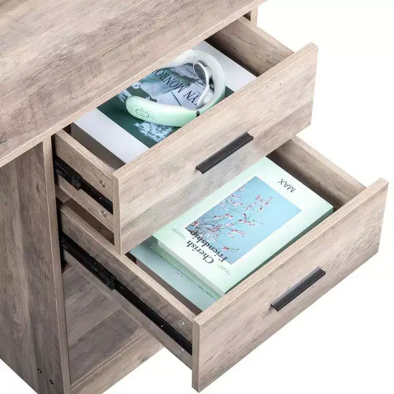 Scrivania per computer Karlhome da 109 cm con 3 cassetti