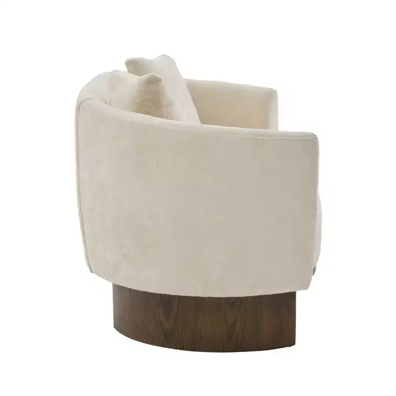 Divano a 3 posti GDFStudio Kyro 81'' moderno imbottito in tessuto bouclé con base in legno e cuscini