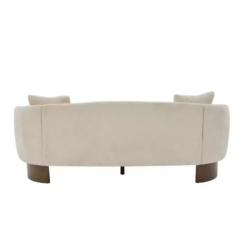 Divano a 3 posti GDFStudio Kyro 81'' moderno imbottito in tessuto bouclé con base in legno e cuscini