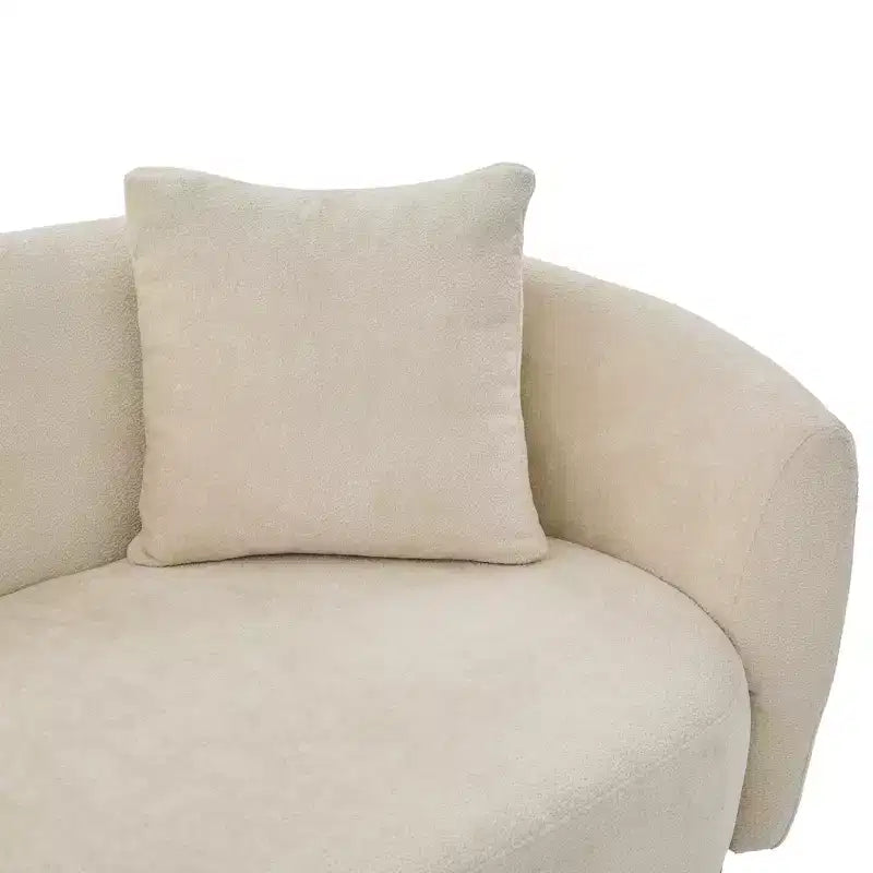 Divano a 3 posti GDFStudio Kyro 81'' moderno imbottito in tessuto bouclé con base in legno e cuscini