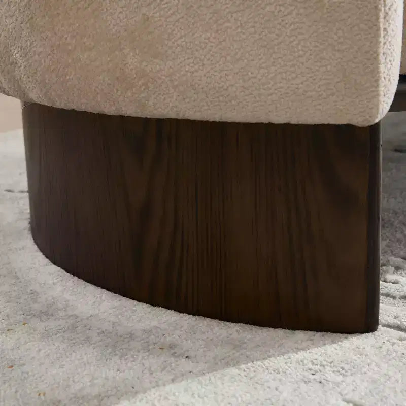 Divano a 3 posti GDFStudio Kyro 81'' moderno imbottito in tessuto bouclé con base in legno e cuscini