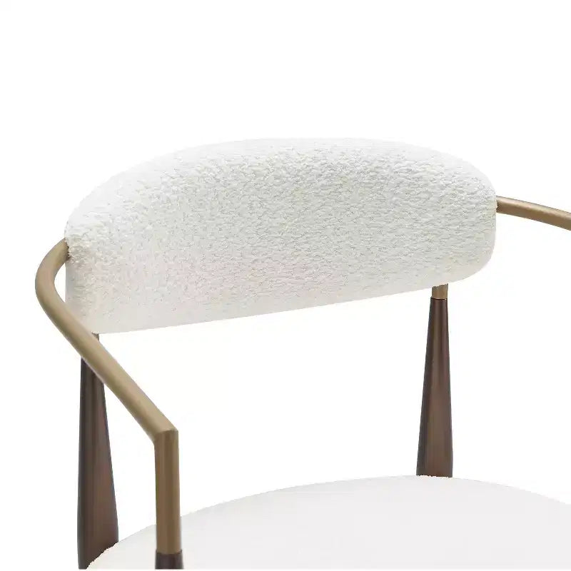 Set di 2 sgabelli da bar moderni imbottiti in ferro, altezza bancone, colore beige/marrone